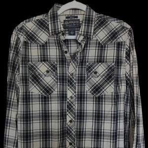 American Rag Black and White Checkered Plaid Shirt